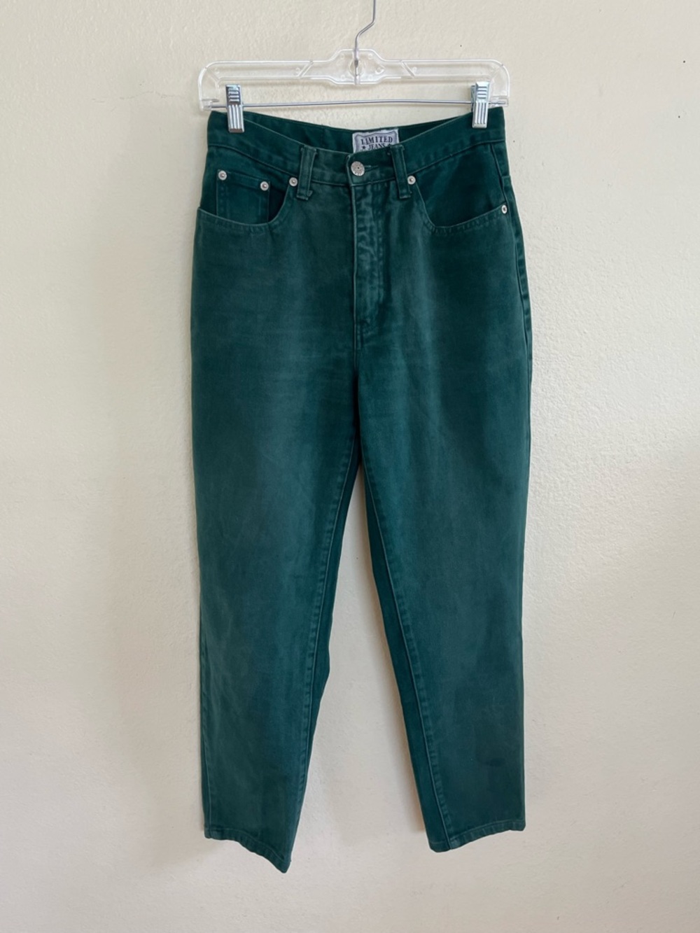 Limited Jeans Vintage Tapered Leg High Waist Mom Jeans Forest Green Size 8